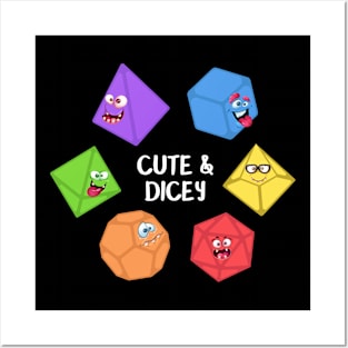 Funny Polyhedral Dice Set Monster Cute and Dicey Tabletop RPG Posters and Art